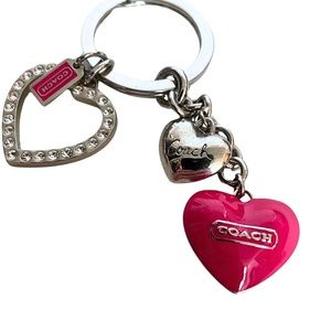 Coach Hearts Multi-Charm Keychain NWOT